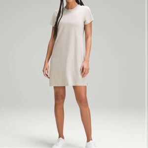 Lululemon Classic-Fit Cotton-Blend T-Shirt Dress in Raw Linen